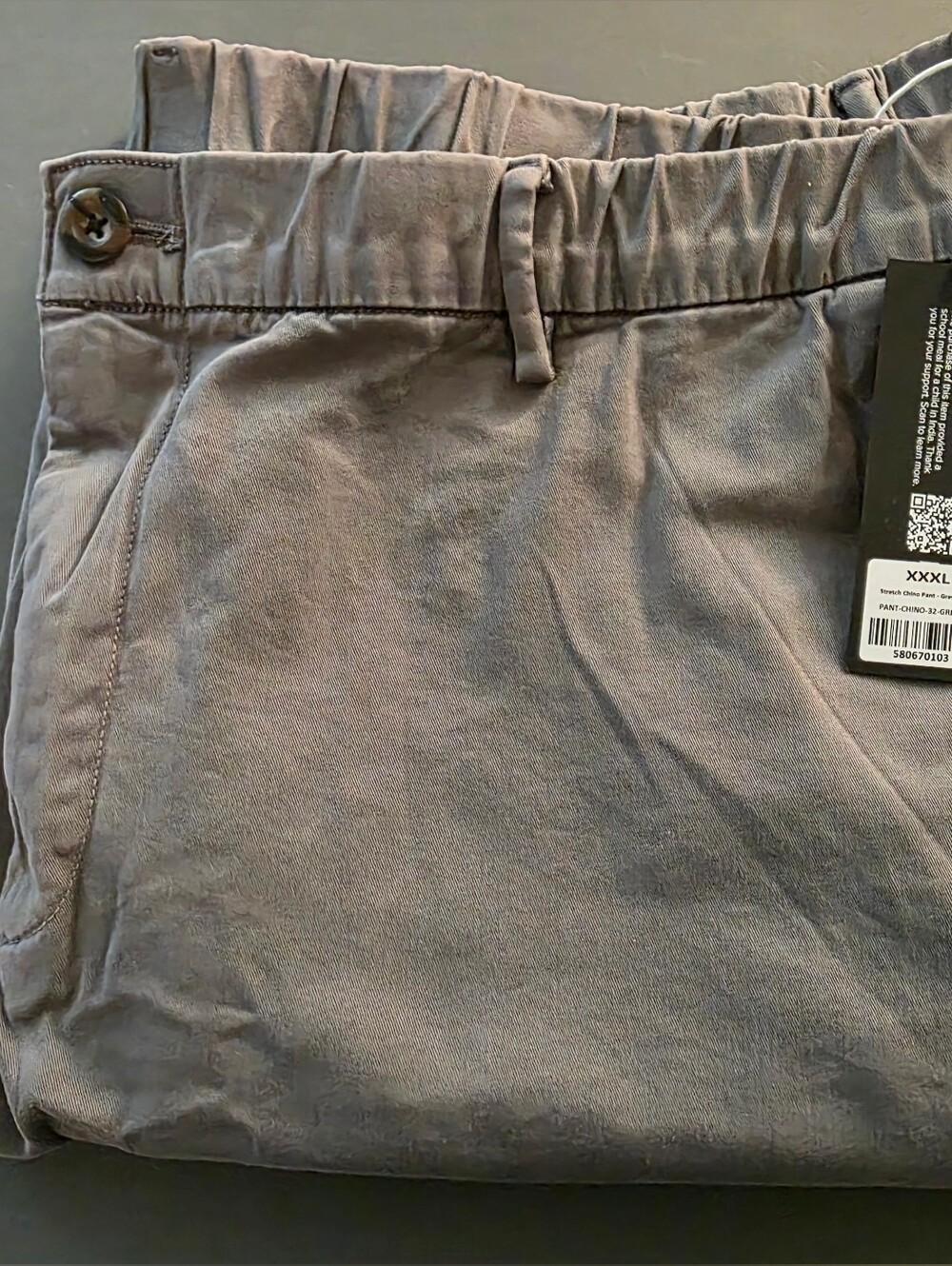NWT Bearbottom Clothing Men’s Stretch Chino Pant Grey XXXL / 32" Inseam